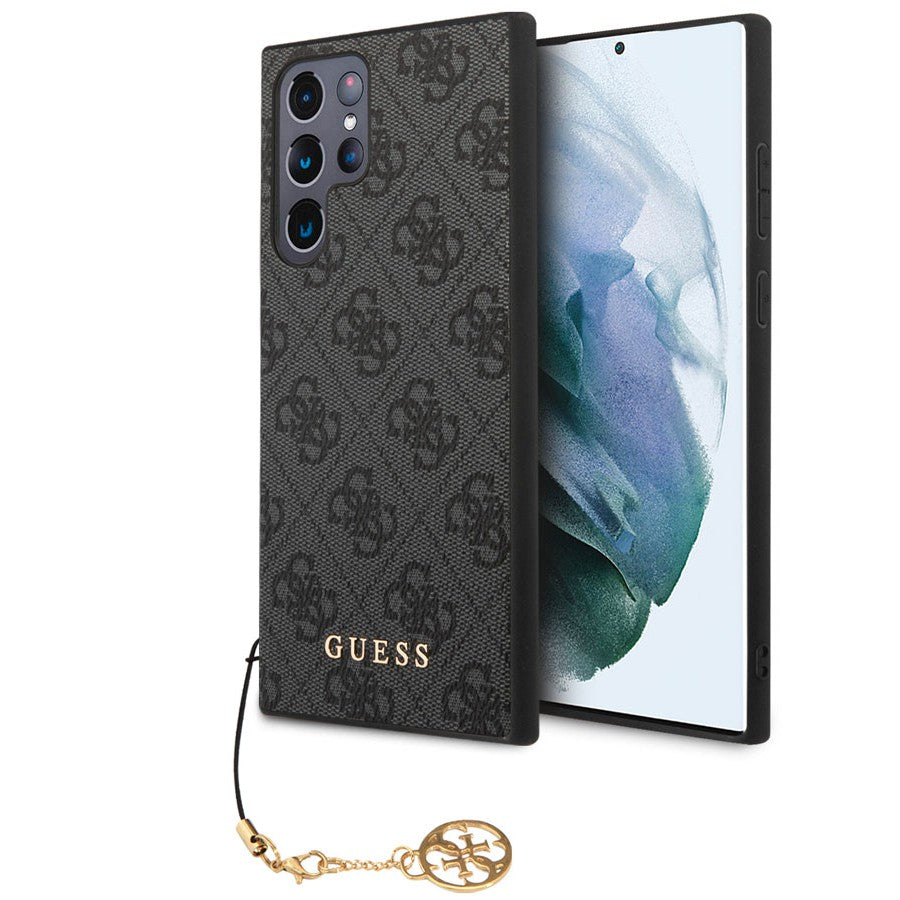 Schutzhülle für Galaxy S24 Ultra, Guess 4G Charms Collection, Schwarz