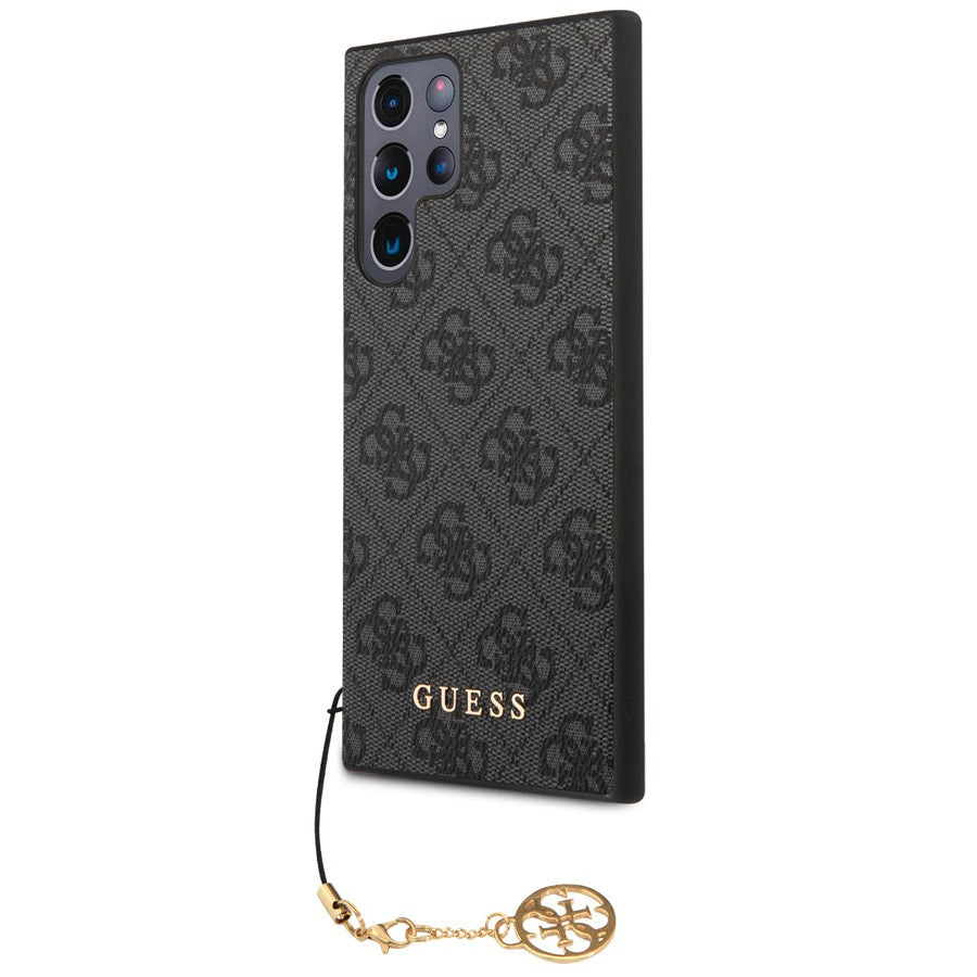 Schutzhülle für Galaxy S24 Ultra, Guess 4G Charms Collection, Schwarz