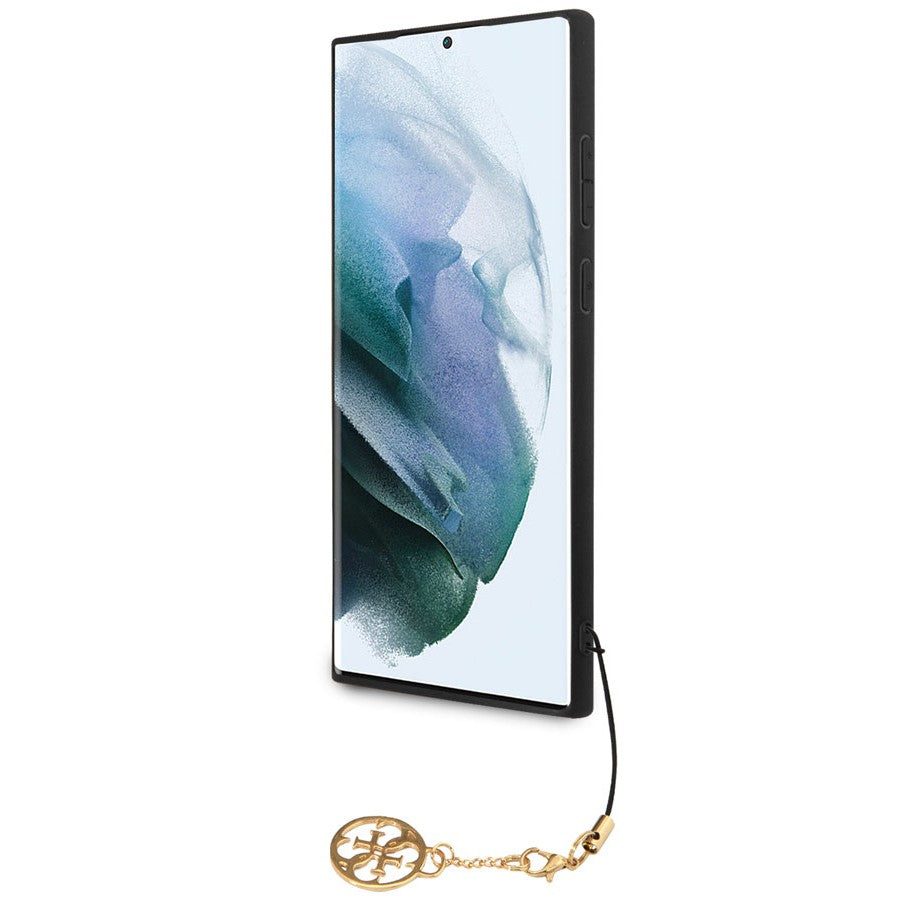 Schutzhülle für Galaxy S24 Ultra, Guess 4G Charms Collection, Schwarz