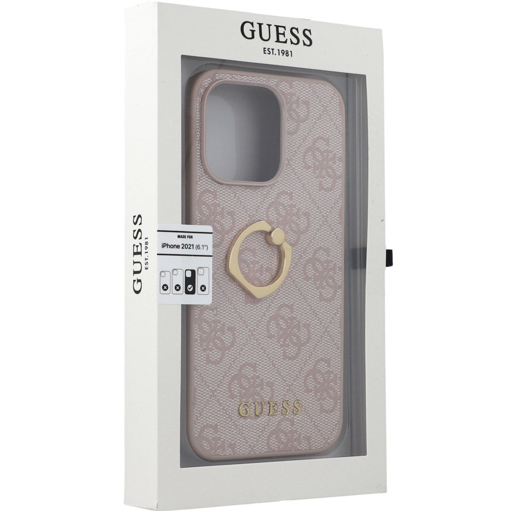 Schutzhülle Guess 4G with Ring Stand für iPhone 13 / 13 Pro, Rosa