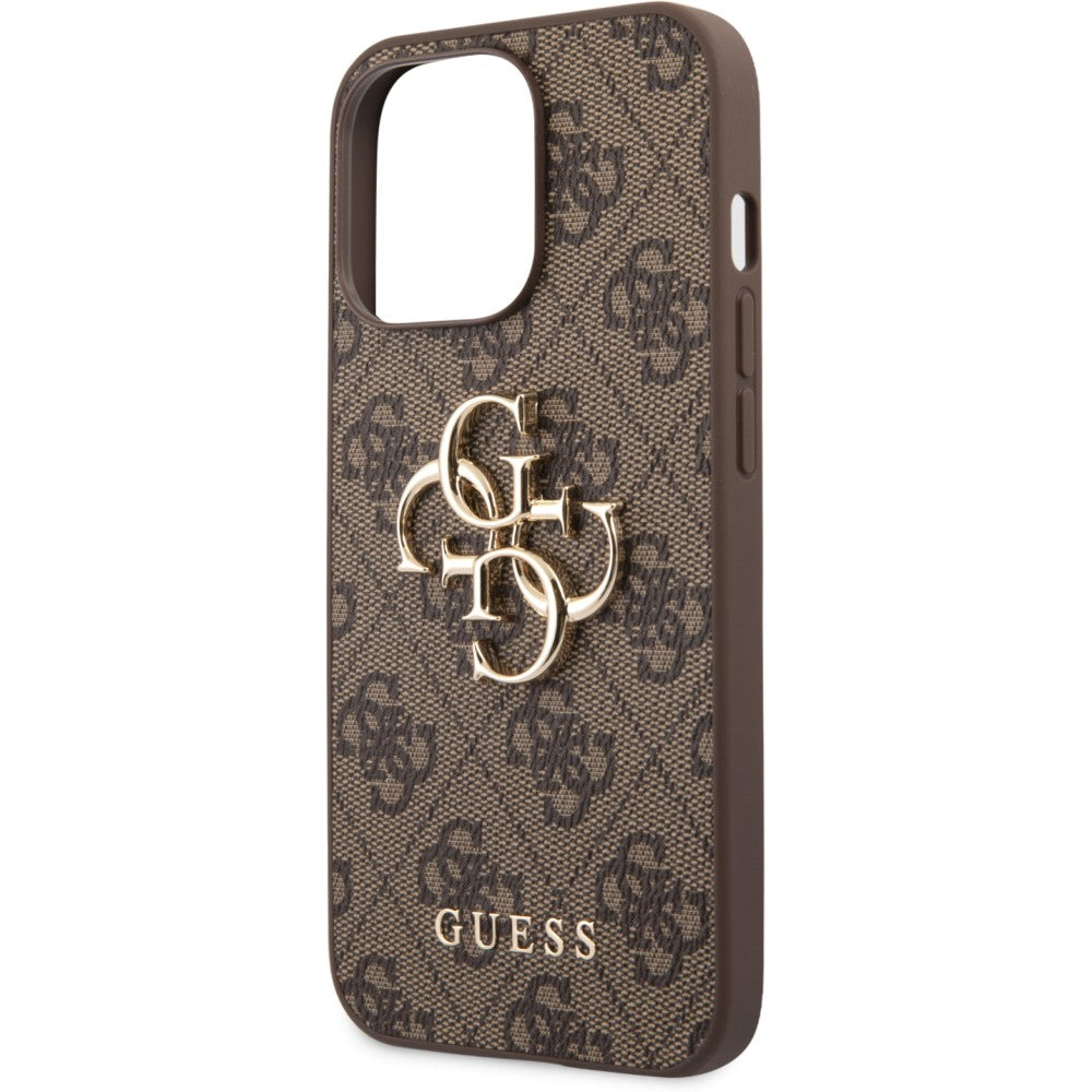 Schutzhülle Guess 4G Big Metal Logo für iPhone 14 Pro, Braun