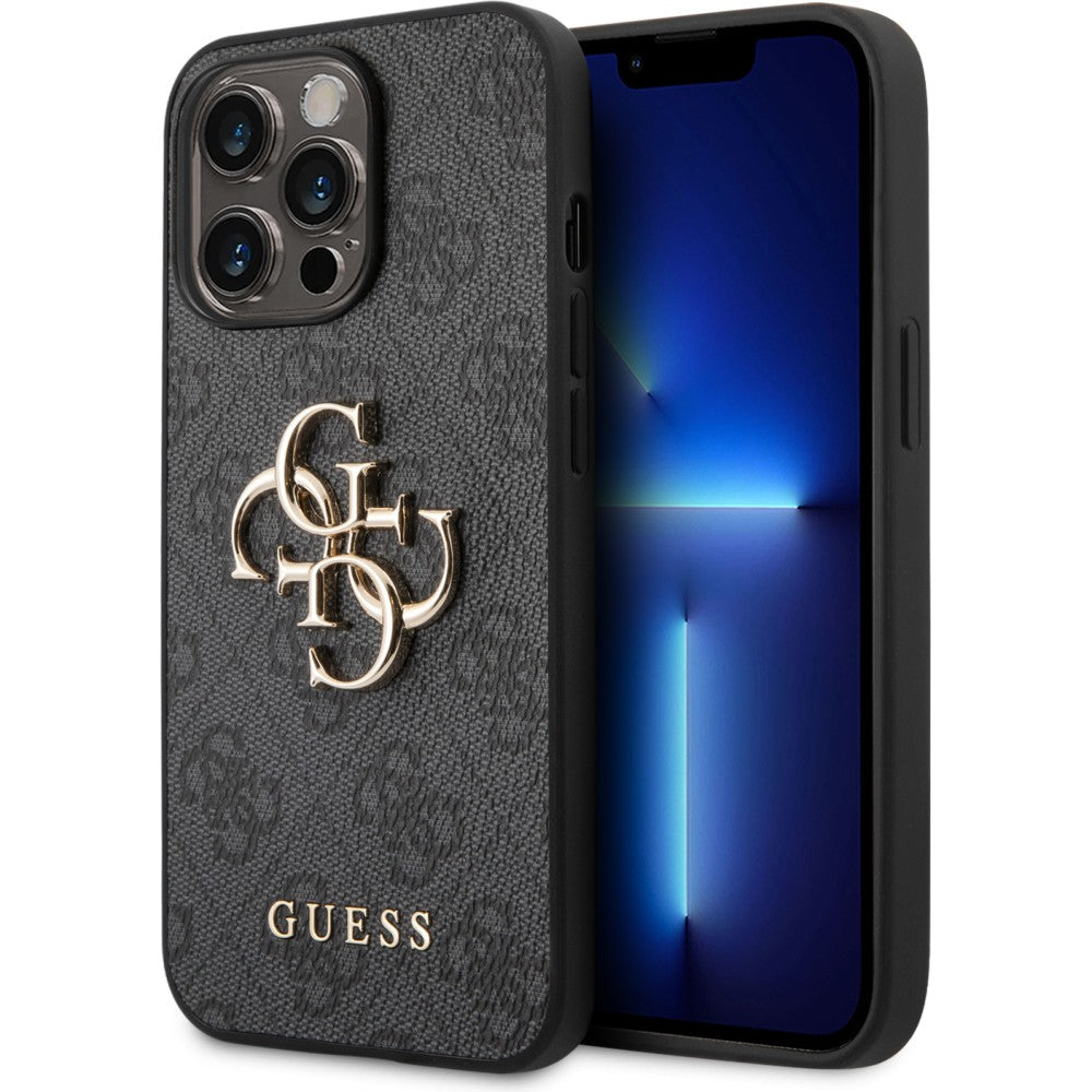 Schutzhülle Guess 4G Big Metal Logo für iPhone 14 Pro, Grau