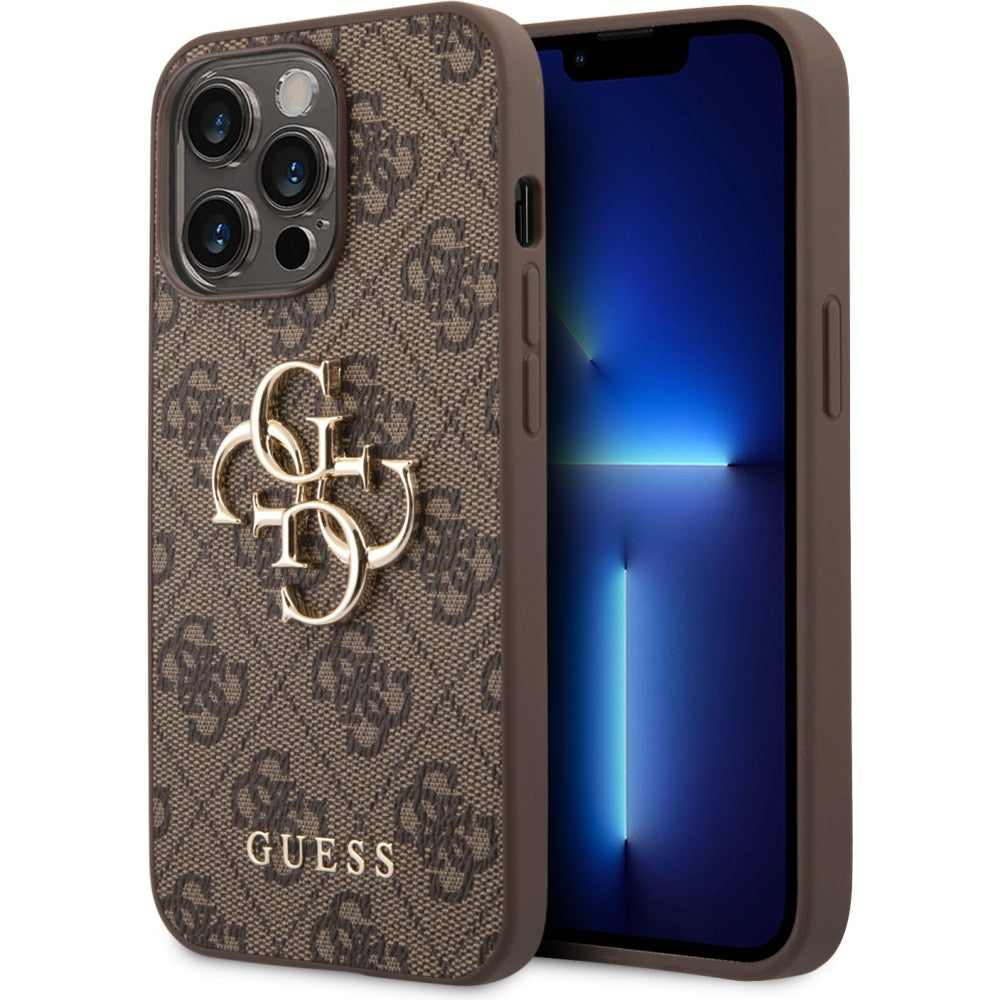 Schutzhülle Guess 4G Big Metal Logo für iPhone 14 Pro Max, Braun
