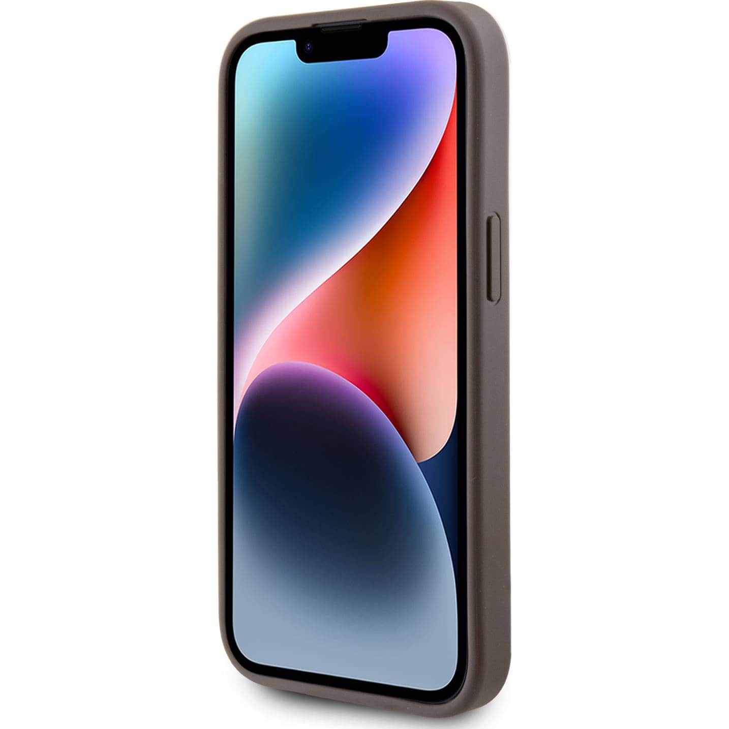 Schutzhülle Guess 4G Metal Gold Logo für Apple iPhone 15, Braun