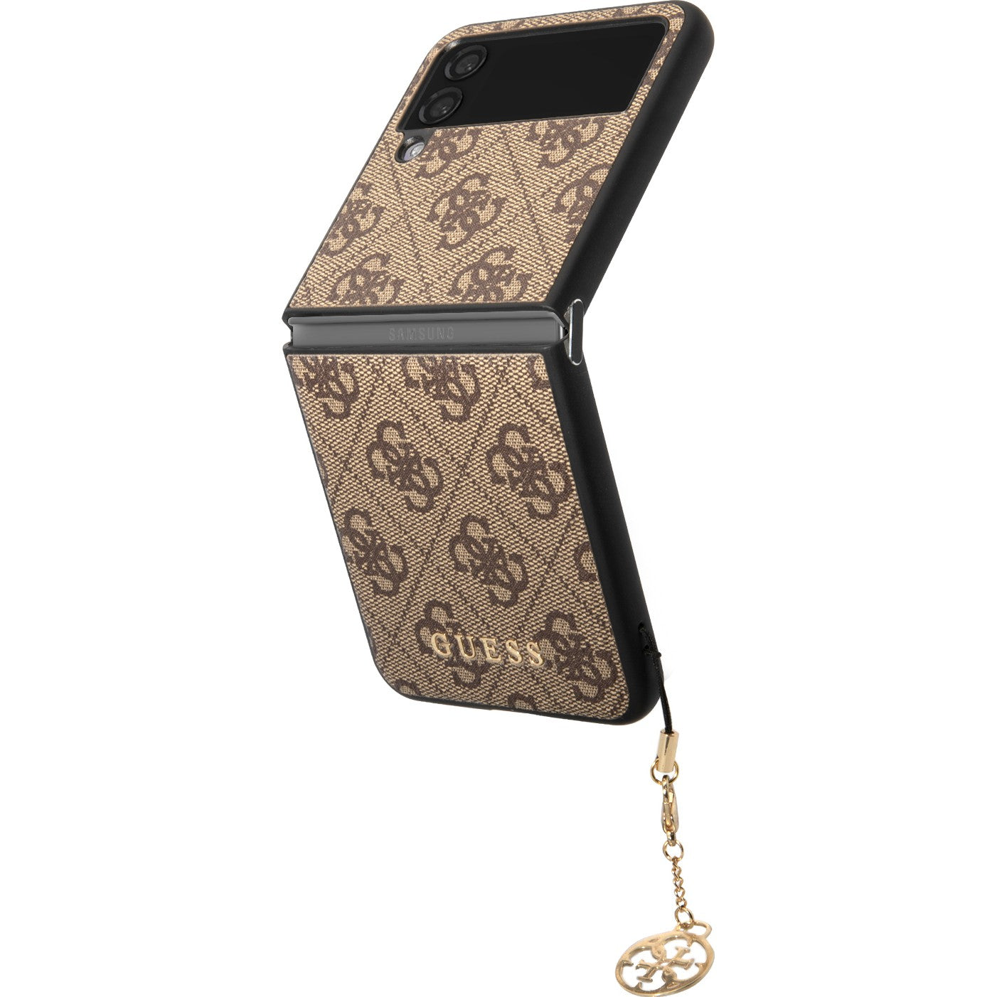 Schutzhülle Guess 4G Charms Collection für Galaxy Z Flip 4, Braun