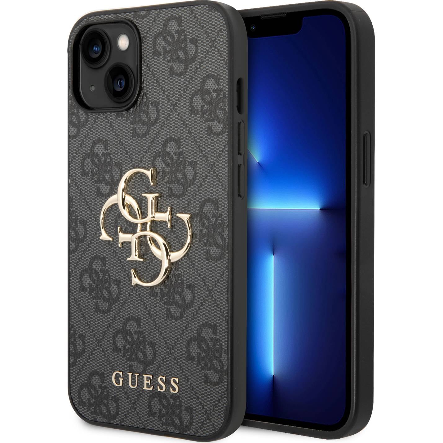 Schutzhülle Guess 4G Big Metal Logo für Apple iPhone 15, Grau