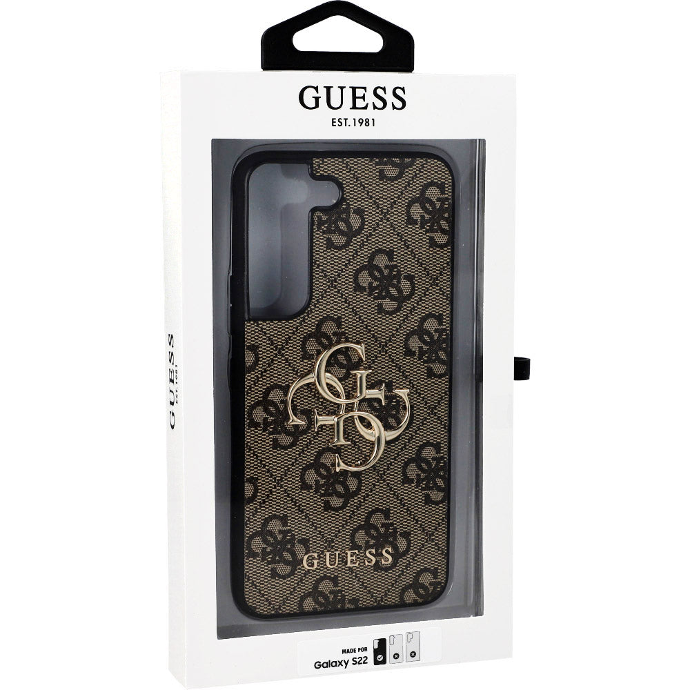 Schutzhülle Guess 4G Big Metal Logo für Galaxy S22, Braun