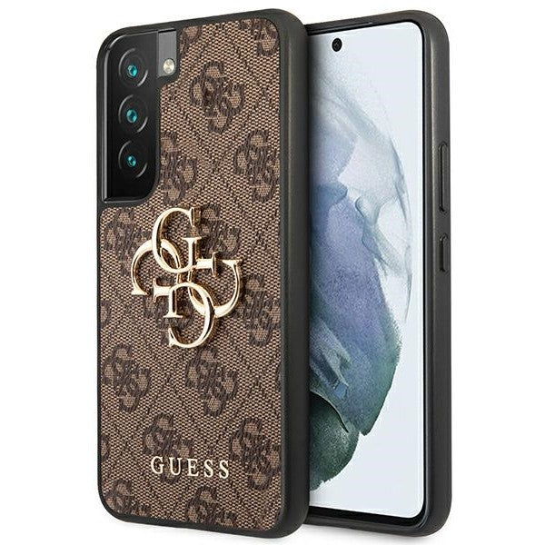 Schutzhülle Guess 4G Big Metal Logo für Galaxy S22, Braun