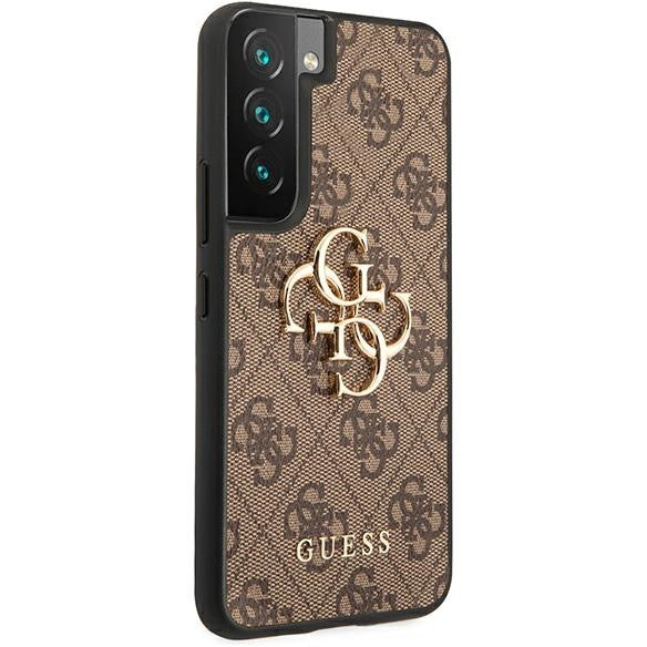 Schutzhülle Guess 4G Big Metal Logo für Galaxy S22, Braun