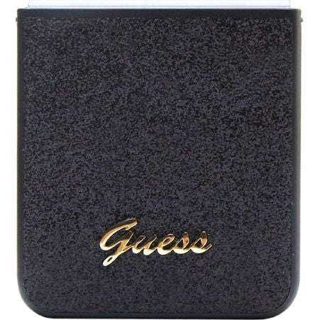 Schutzhülle Guess HardCase Glitter Script für Samsung Galaxy Z Flip5, Schwarz