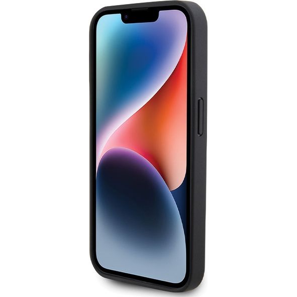 Schutzhülle Guess HardCase Leather 4G Diamond Triangle für Apple iPhone 15 Pro Max, Schwarz