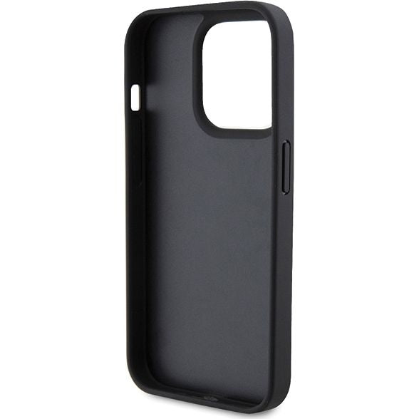 Schutzhülle Guess HardCase Leather 4G Diamond Triangle für Apple iPhone 15 Pro Max, Schwarz
