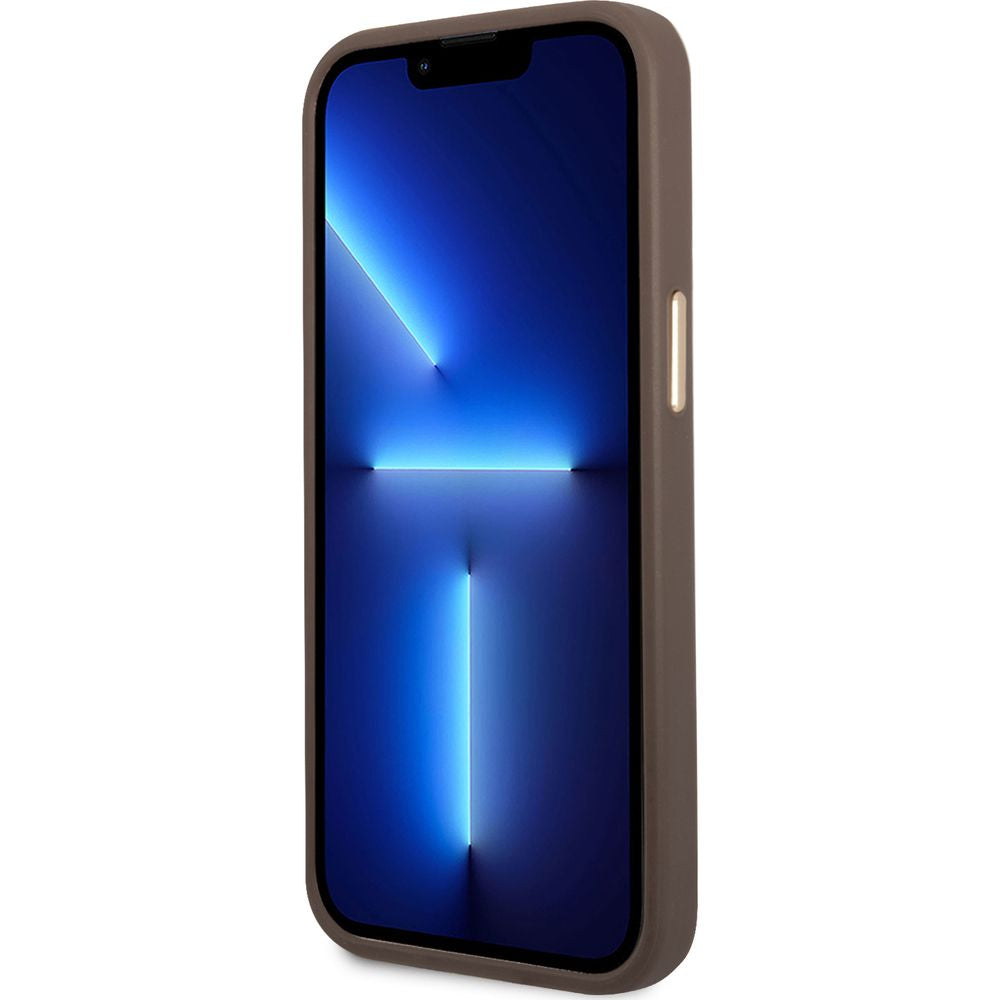 Schutzhülle Guess 4G Vintage Gold Logo für iPhone 14 Pro Max, Braun