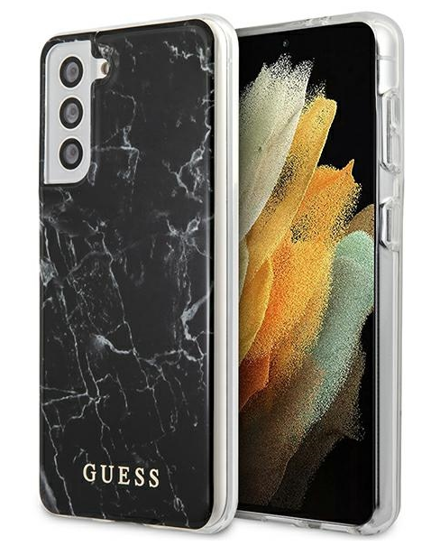 Schutzhülle Guess Marble für Galaxy S21 Plus 5G, Schwarz
