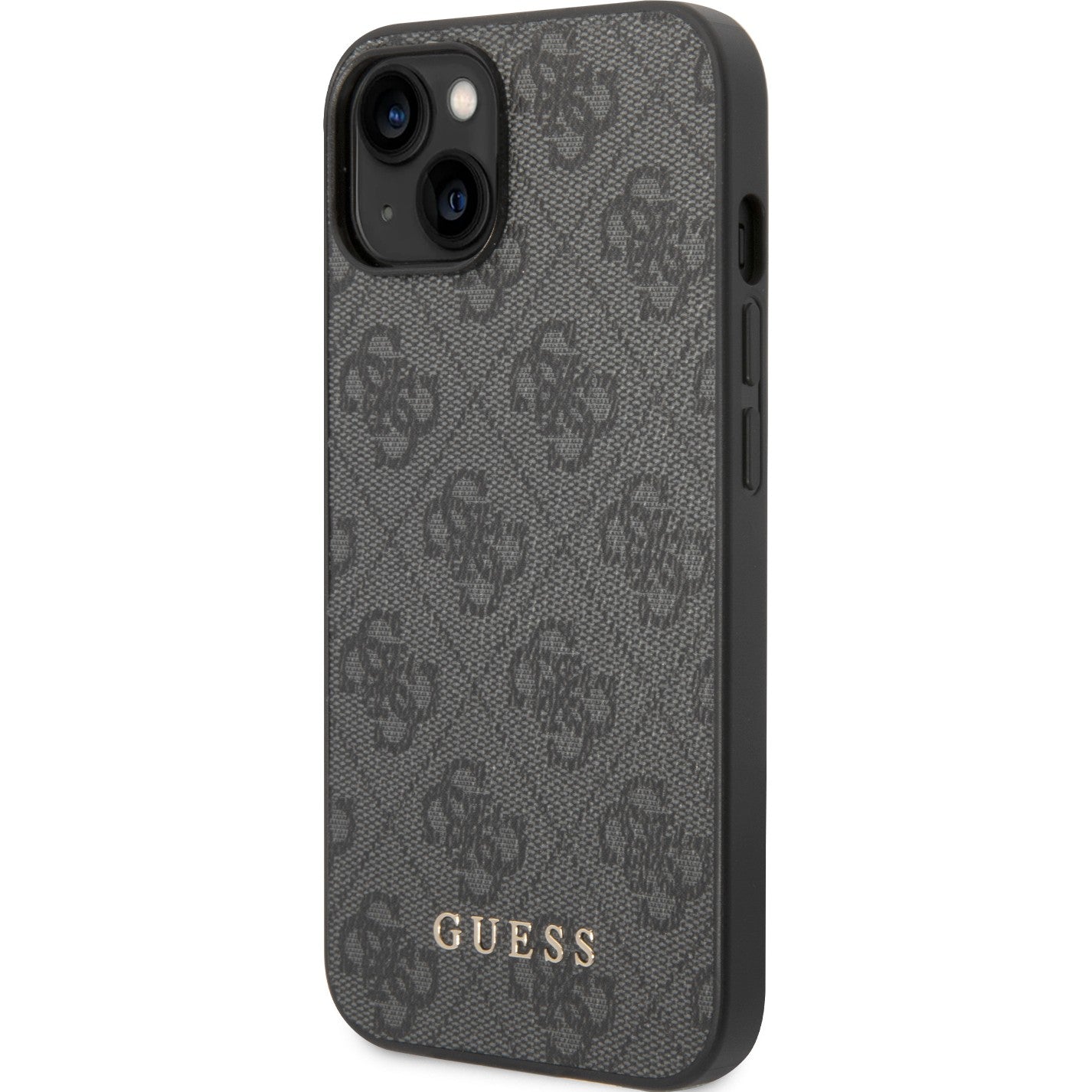 Schutzhülle Guess 4G Metal Gold Logo für iPhone 14, Grau