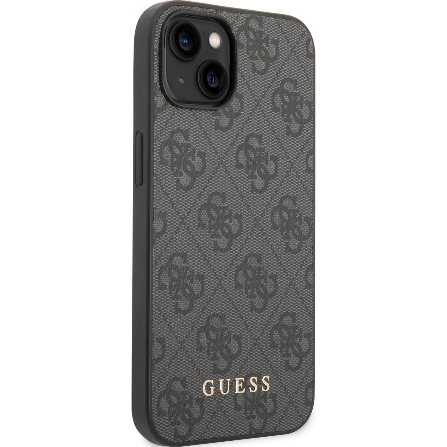 Schutzhülle Guess 4G Metal Gold Logo für iPhone 14, Grau