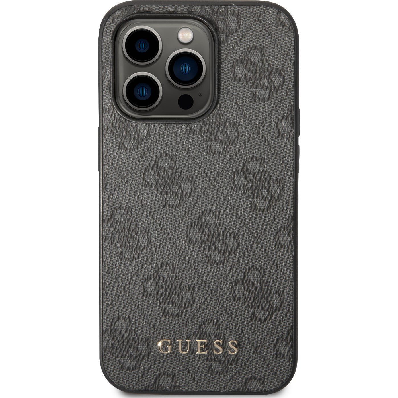 Schutzhülle Guess 4G Metal Gold Logo für iPhone 14 Pro Max, Grau