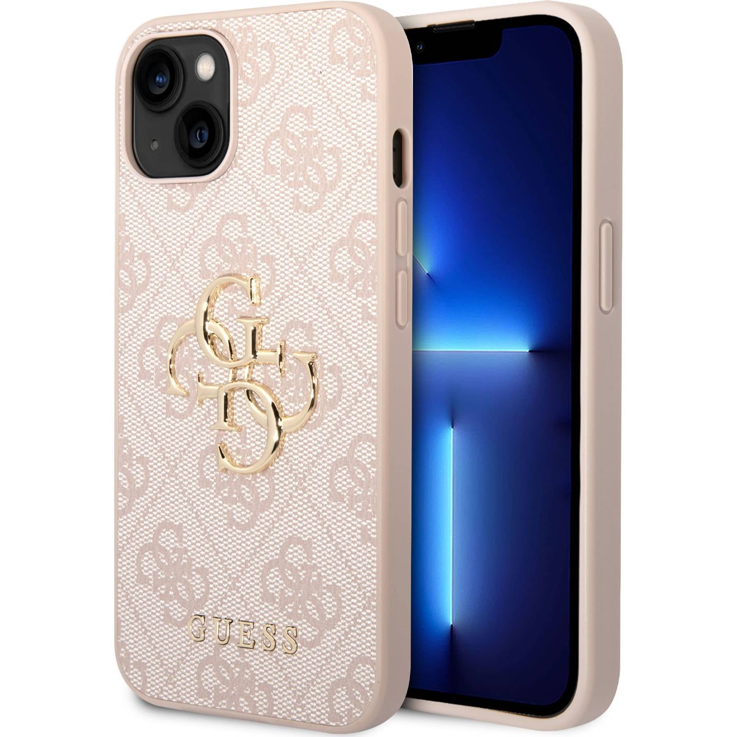 Schutzhülle Guess 4G Big Metal Logo für Apple iPhone 15, Rosa