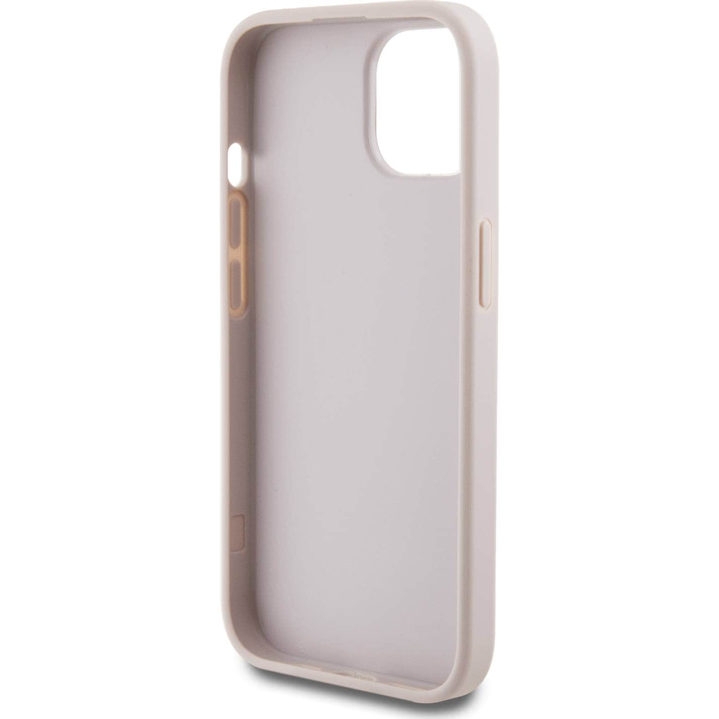 Schutzhülle Guess 4G Metal Gold Logo für Apple iPhone 15, Rosa
