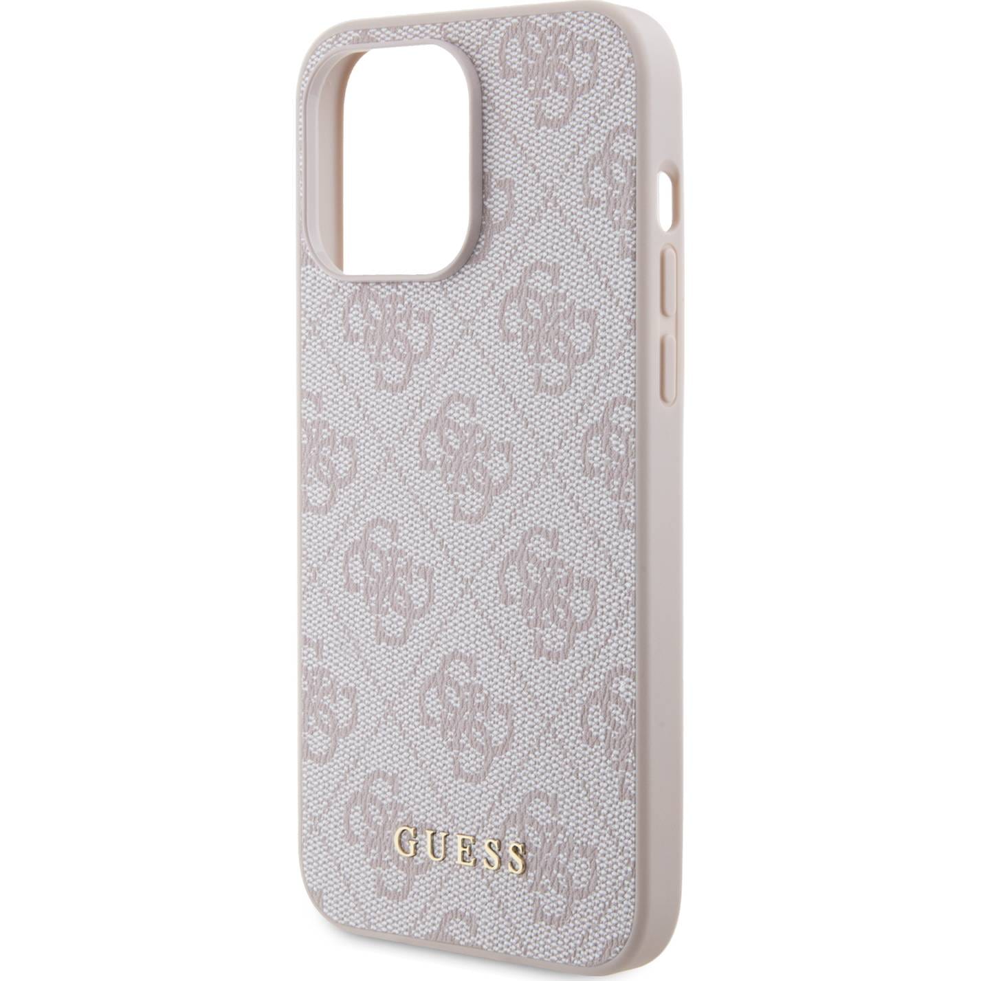 Schutzhülle Guess 4G Metal Gold Logo für Apple iPhone 15 Pro Max, Rosa