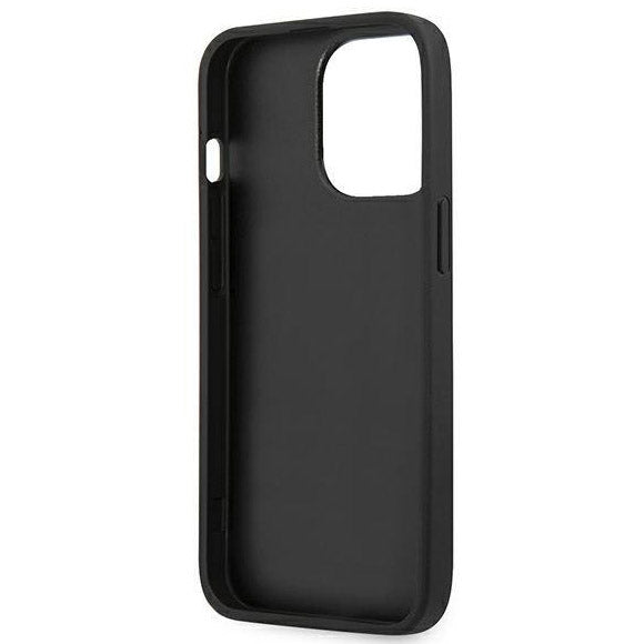 Schutzhülle Guess Saffiano Strap für iPhone 13 Pro, Schwarz
