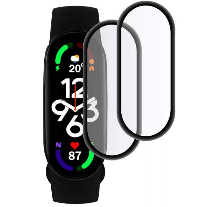 Gehärtetes Glas Hofi Hybrid Pro+ für Xiaomi Mi Smart Band 7, Schwarz