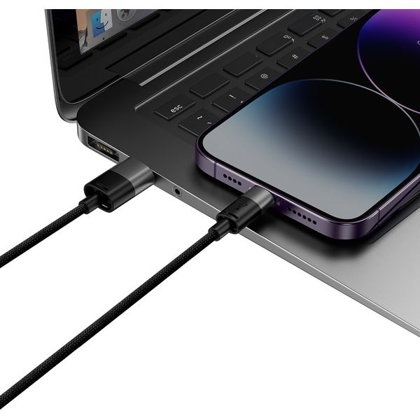 Kabel Baseus StarSpeed 3in1 USB-A auf USB-C / Lightning / MicroUSB 3.5A, 1,2m, Schwarz-grau