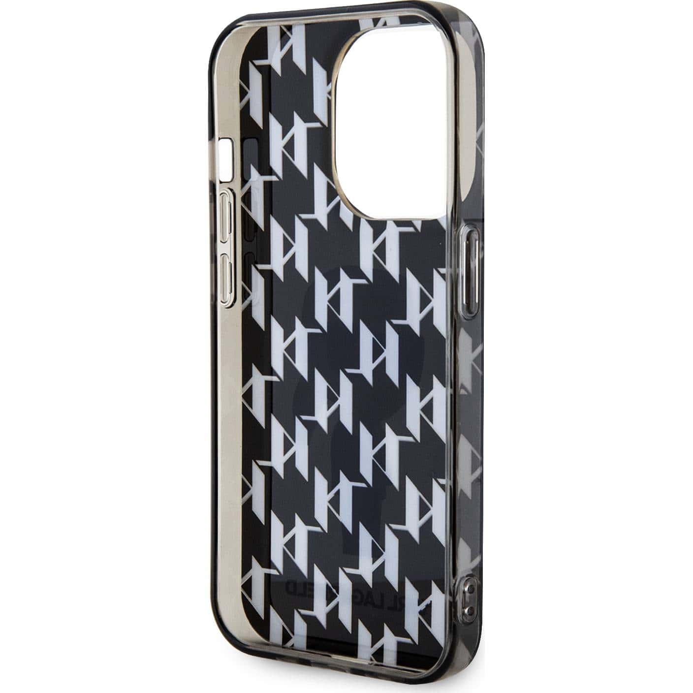Schutzhülle Karl Lagerfeld HardCase Monogram Ikonik do Apple iPhone 15 Pro Max, Schwarz