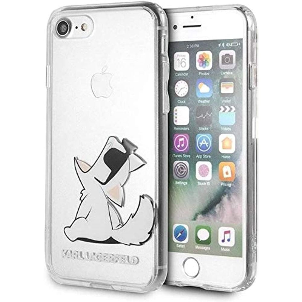 Schutzhülle Karl Lagerfeld Choupette Fun für iPhone SE 2022, 8, 7, Transparent