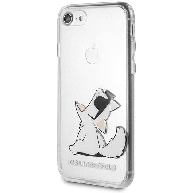 Schutzhülle Karl Lagerfeld Choupette Fun für iPhone SE 2022, 8, 7, Transparent
