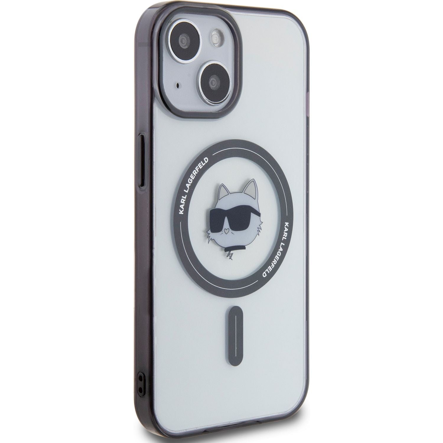 Schutzhülle Karl Lagerfeld HardCase IML Choupette MagSafe für iPhone 15 Plus, Transparent