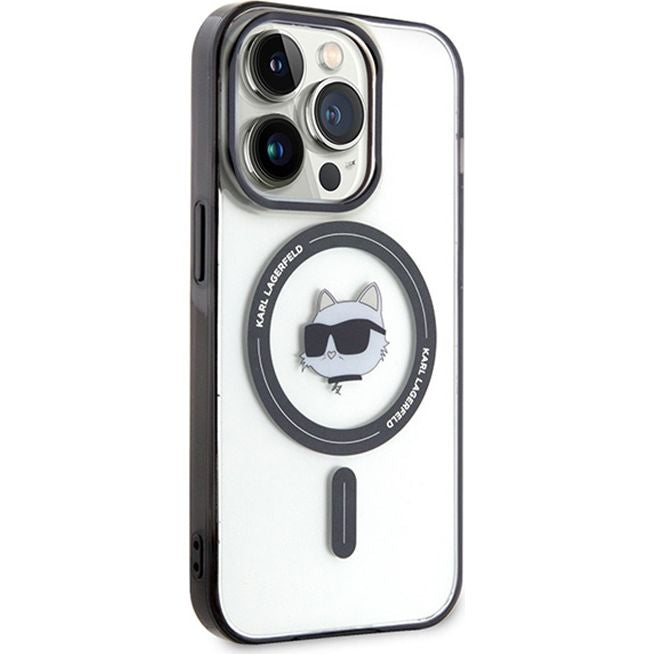 Schutzhülle Karl Lagerfeld HardCase IML Choupette MagSafe für iPhone 15 Pro Max, Transparent