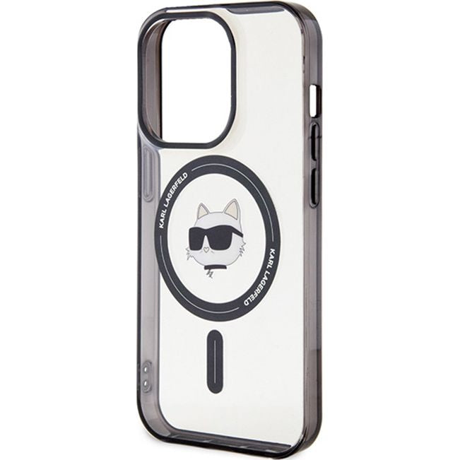 Schutzhülle Karl Lagerfeld HardCase IML Choupette MagSafe für iPhone 15 Pro Max, Transparent