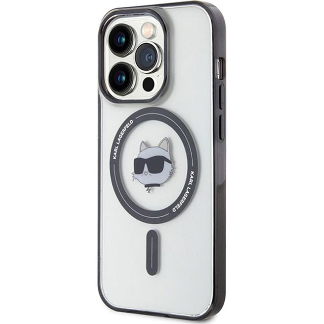 Schutzhülle Karl Lagerfeld HardCase IML Choupette MagSafe für iPhone 15 Pro Max, Transparent