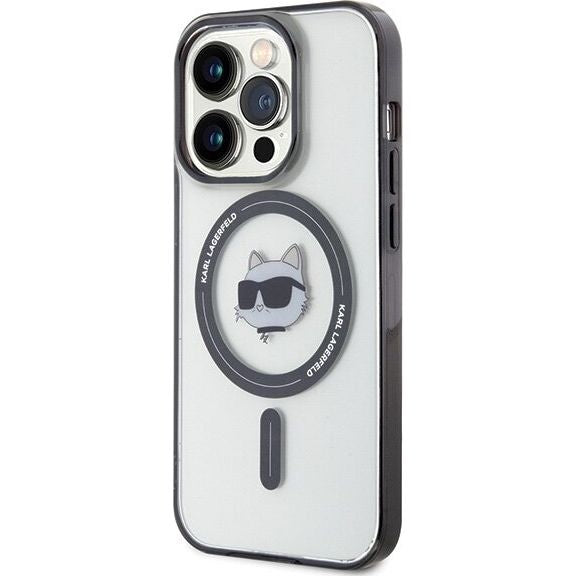 Schutzhülle Karl Lagerfeld HardCase IML Choupette MagSafe für iPhone 15 Pro, Transparent