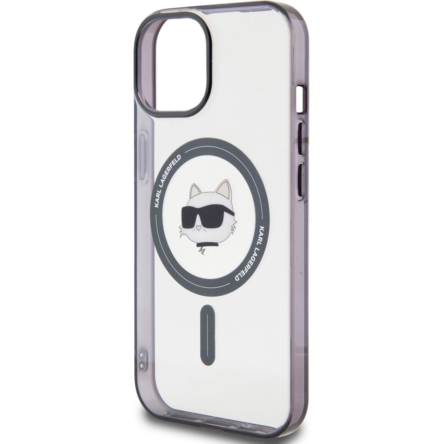 Schutzhülle Karl Lagerfeld HardCase IML Choupette MagSafe für iPhone 15, Transparent