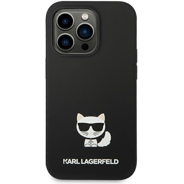 Schutzhülle Karl Lagerfeld Silicone Choupette für iPhone 14 Pro, Schwarz