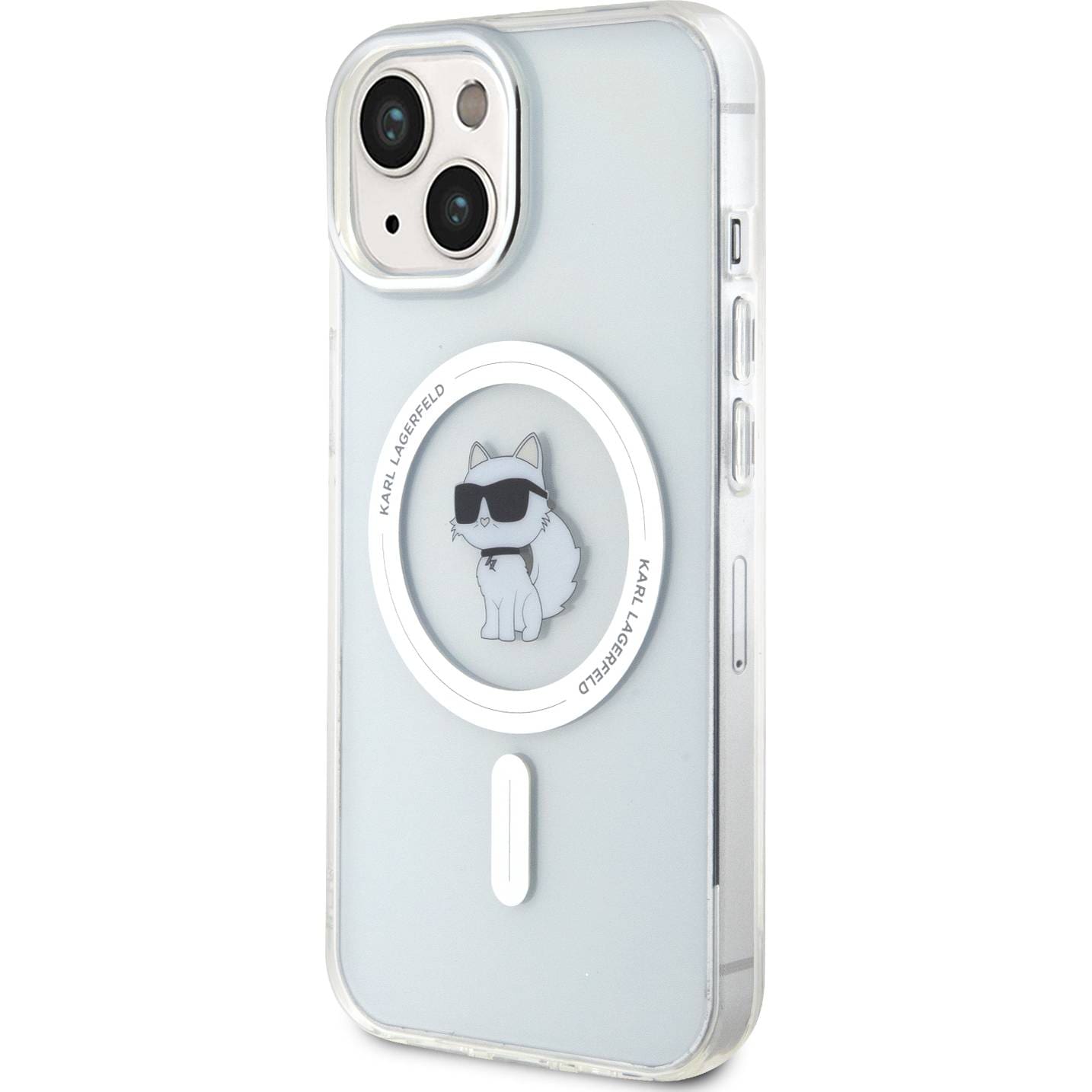 Schutzhülle Karl Lagerfeld HardCase IML Choupette MagSafe für Apple iPhone 15, Transparent