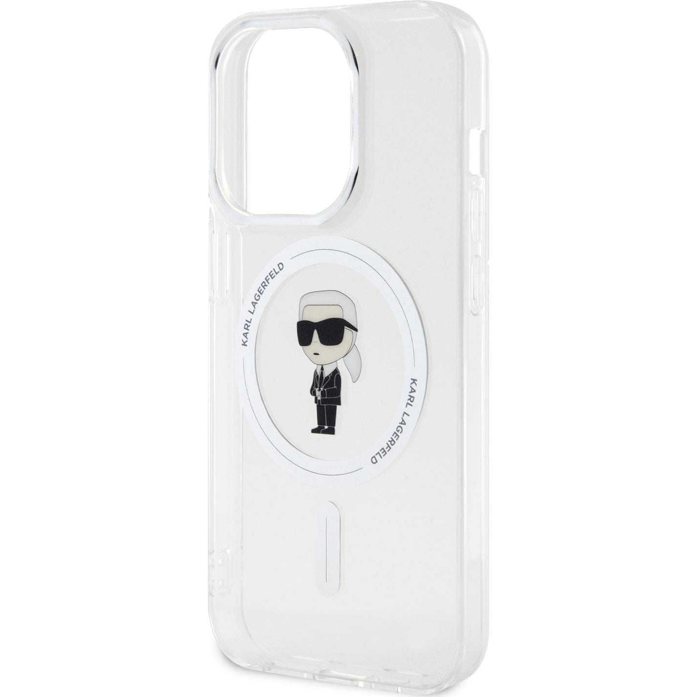 Schutzhülle Karl Lagerfeld HardCase IML Ikonik MagSafe für Apple iPhone 15 Pro, Transparent