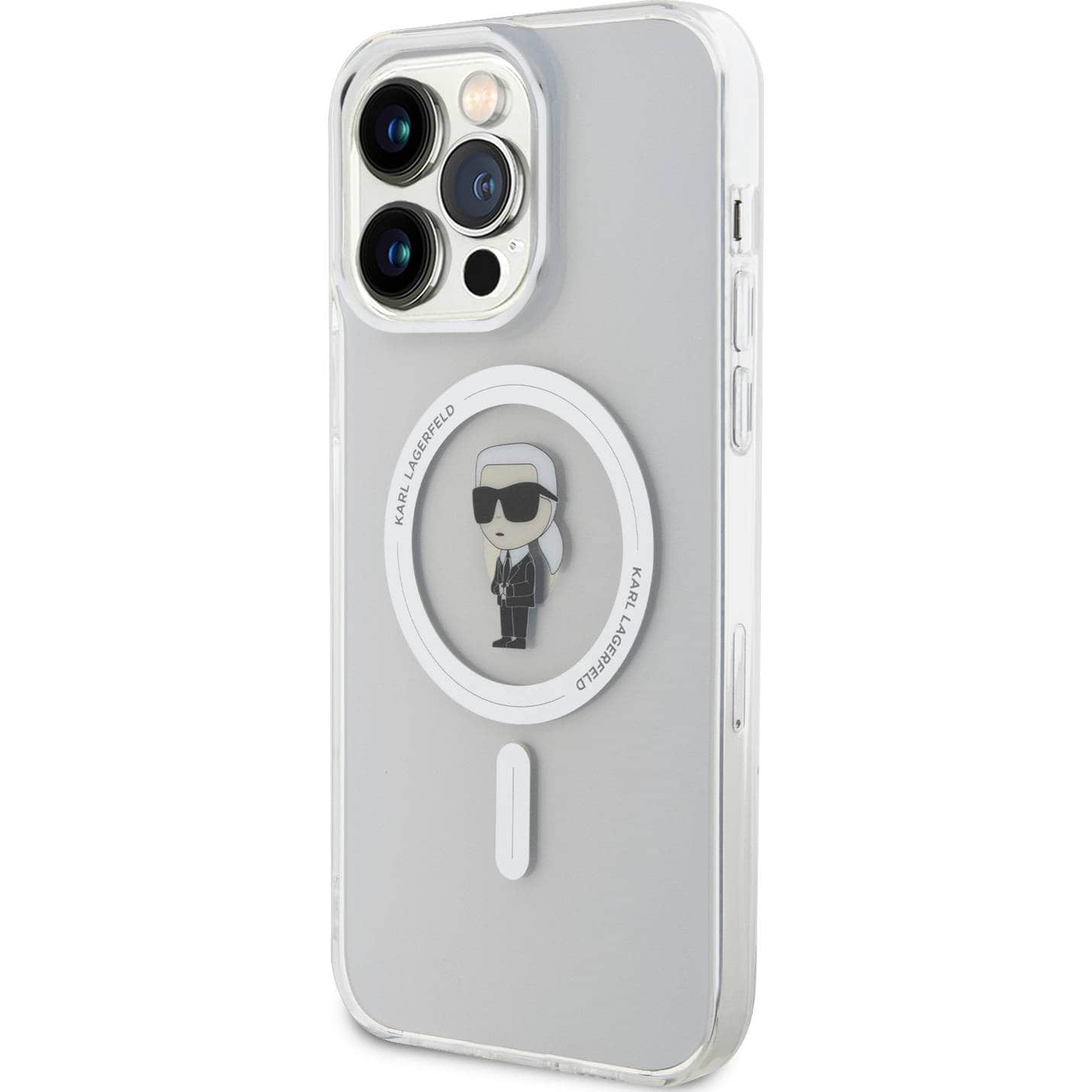 Schutzhülle Karl Lagerfeld HardCase IML Ikonik MagSafe für Apple iPhone 15 Pro Max, Transparent