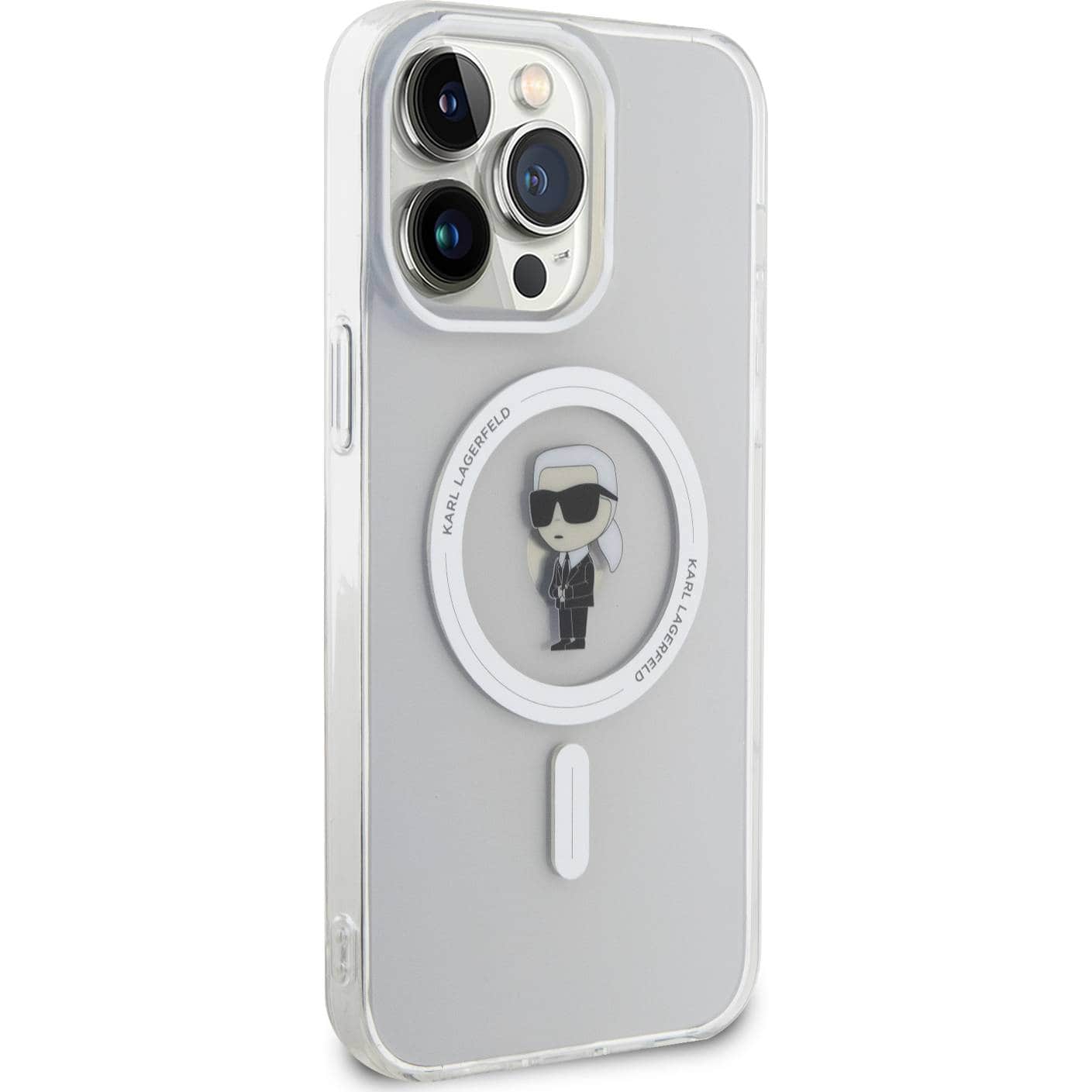 Schutzhülle Karl Lagerfeld HardCase IML Ikonik MagSafe für Apple iPhone 15 Pro Max, Transparent