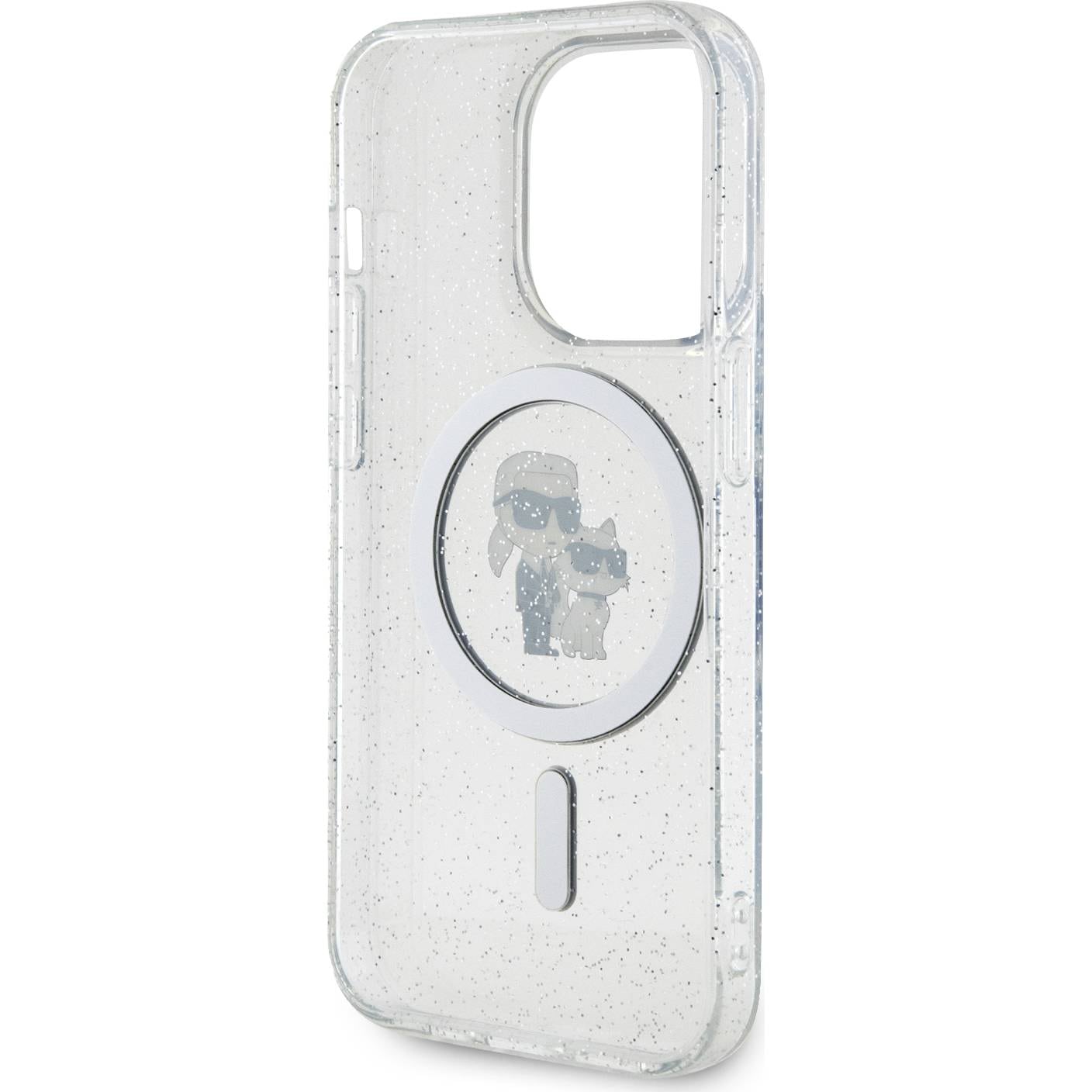 Etui Karl Lagerfeld HardCase Karl&Choupette Glitter MagSafe do Apple iPhone 15 Pro, Transparent