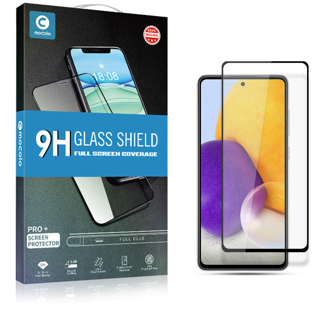 Gehärtetes Glas Mocolo Full Glue für Galaxy A73 5G, schwarzer Rahmen