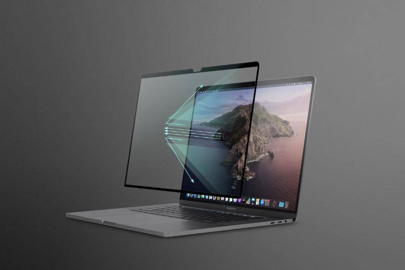 Folie Moshi iVisor AG für MacBook Pro 16" 2023-2021, Schwarzer Rahmen