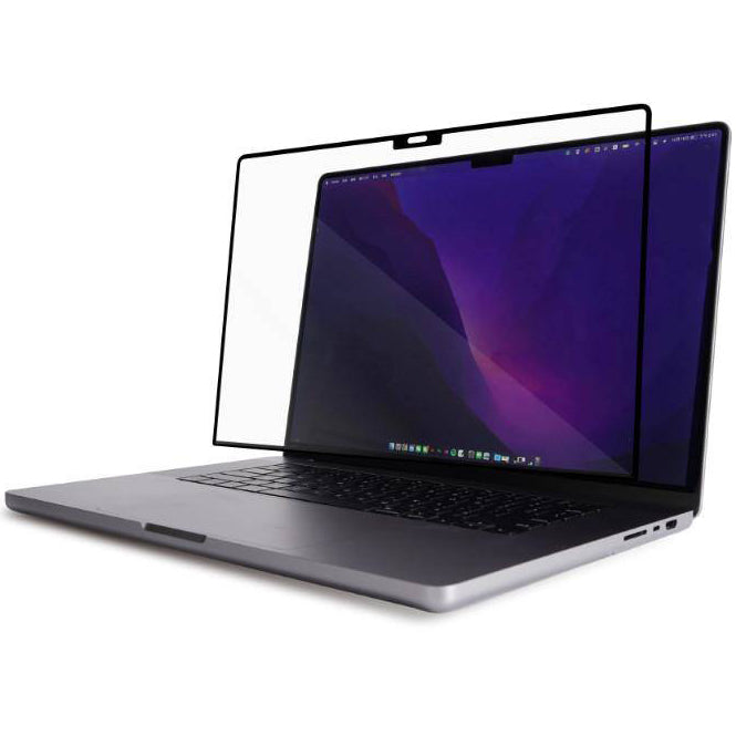 Folie Moshi iVisor XT für MacBook Pro 16" 2023-2021, Schwarzer Rahmen