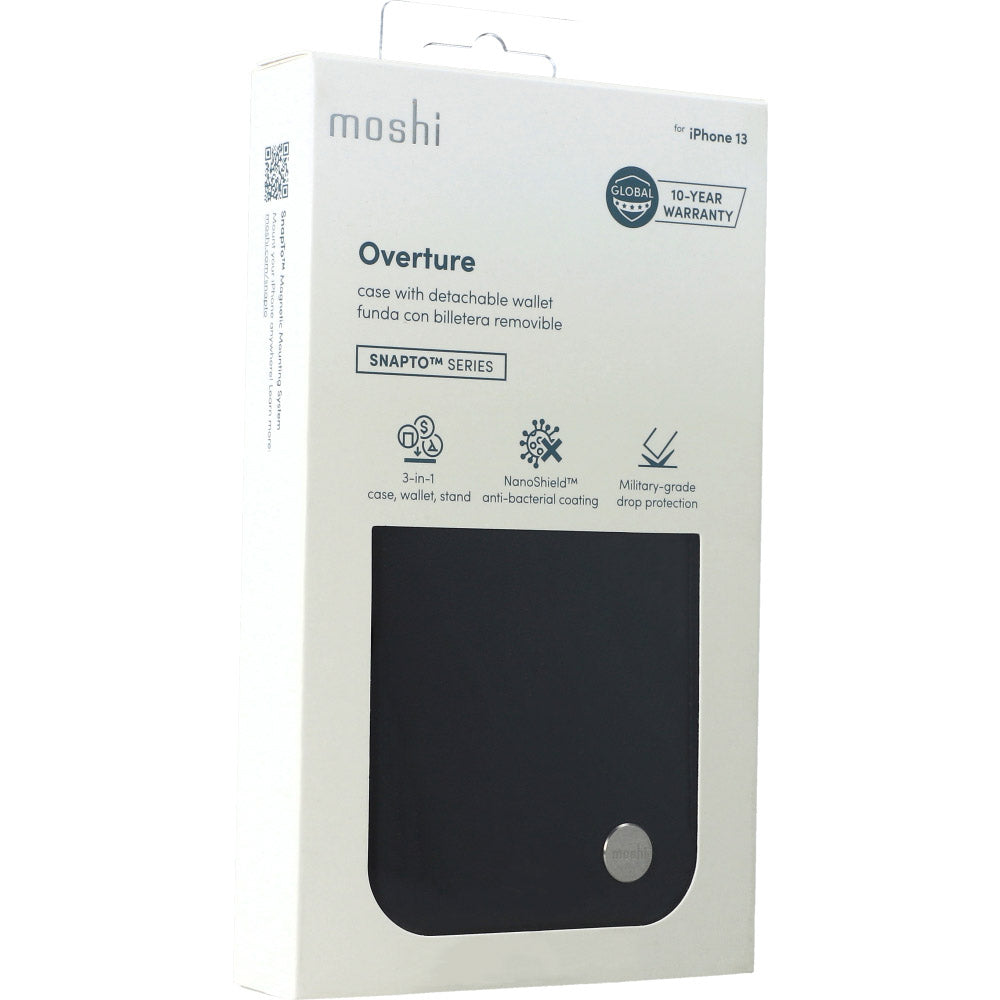 Schutzhülle Moshi Overture 3in1 für iPhone 13, Schwarz