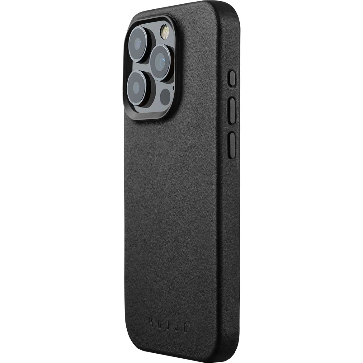 Schutzhülle Mujjo Leather Case für Apple iPhone 15 Pro, Schwarz