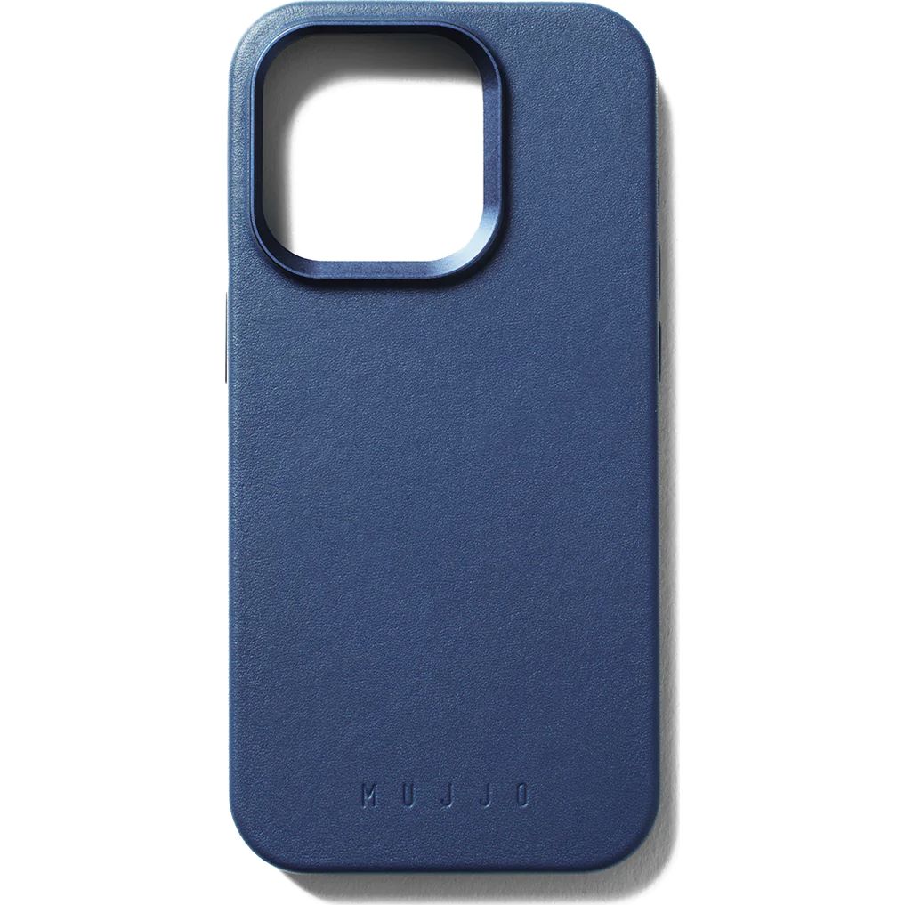 Schutzhülle Mujjo Leather Case für iPhone 15 Pro, Dunkelblau
