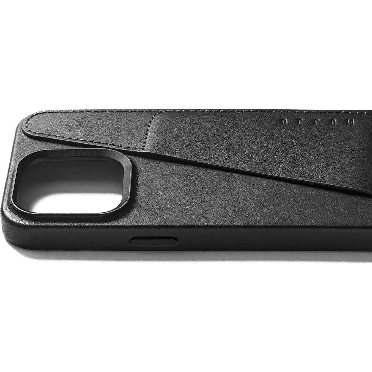 Schutzhülle Mujjo Full Leather Wallet Case MagSafe für Apple iPhone 15 Pro Max, Schwarz