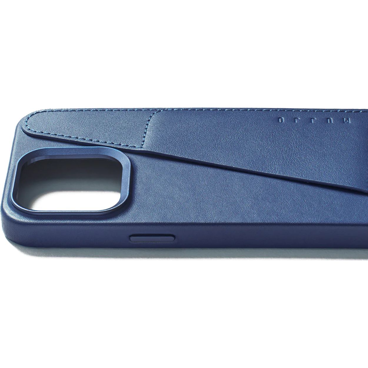 Schutzhülle Mujjo Full Leather Wallet Case MagSafe für Apple iPhone 15 Pro Max, Dunkelblau